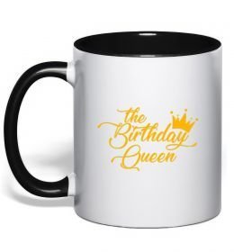 Чашка с цветной ручкой The birthday queen