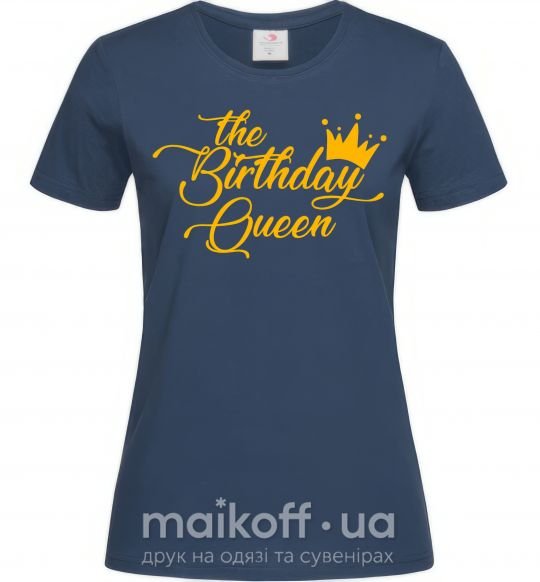 Жіноча футболка The birthday queen Темно-синій фото