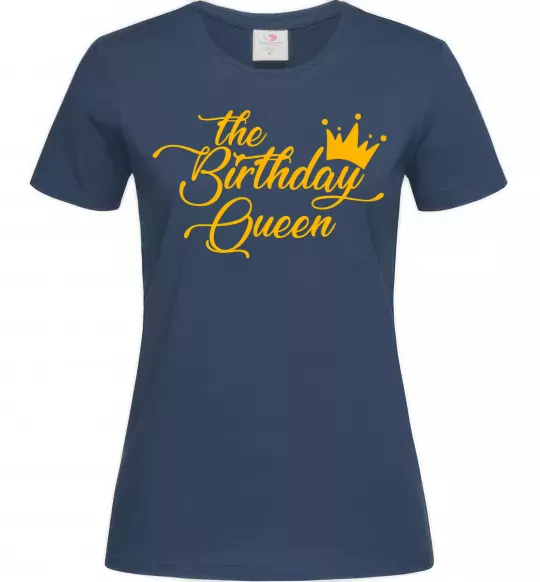 Жіноча футболка The birthday queen Темно-синій фото