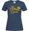 Жіноча футболка The birthday queen Темно-синій фото