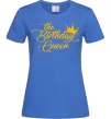 Жіноча футболка The birthday queen Яскраво-синій фото