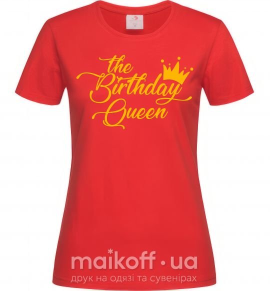 Женская футболка The birthday queen Красный фото