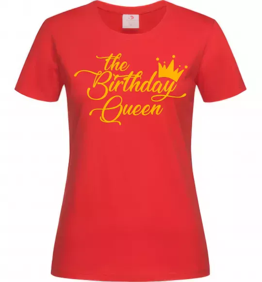 Жіноча футболка The birthday queen Червоний фото