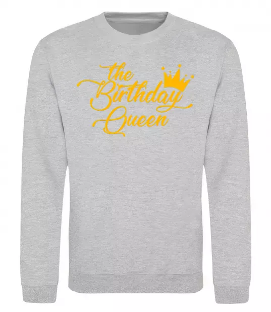 Свитшот The birthday queen Серый меланж фото