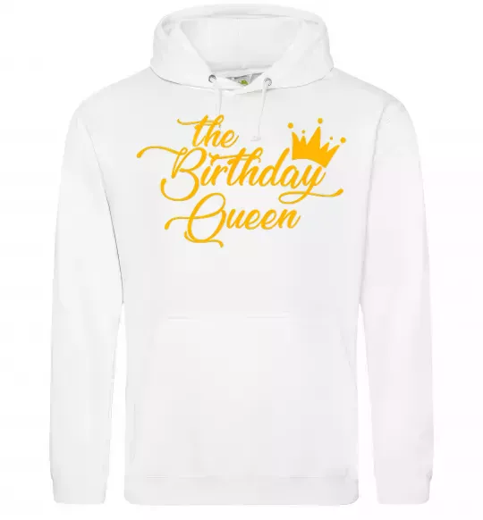 Жіноча толстовка (худі) The birthday queen Білий фото