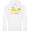 Жіноча толстовка (худі) The birthday queen Білий фото