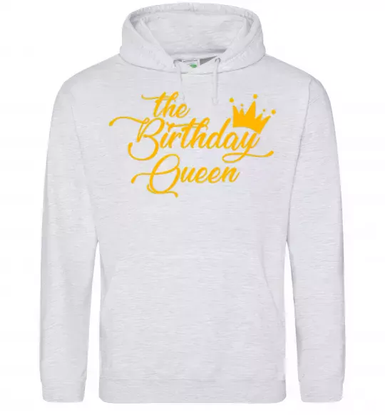 Жіноча толстовка (худі) The birthday queen Сірий меланж фото