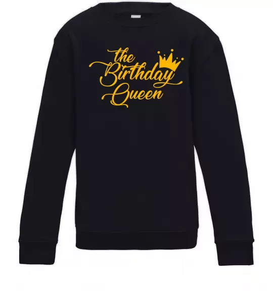 Дитячий світшот The birthday queen Чорний фото