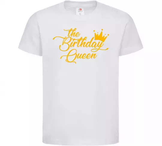 Дитяча футболка The birthday queen Білий фото