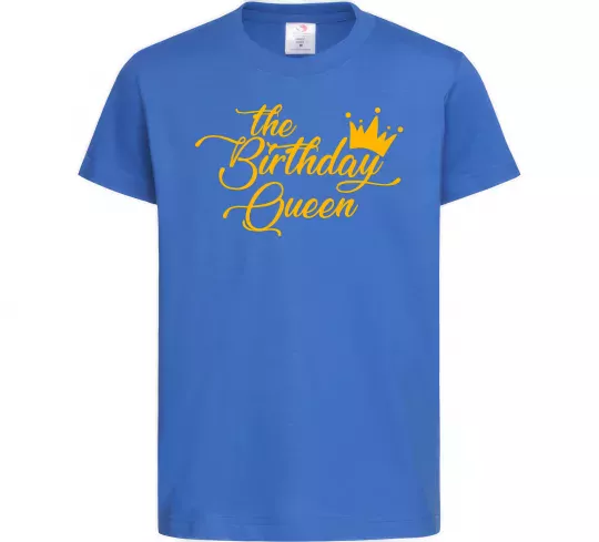 Дитяча футболка The birthday queen Яскраво-синій фото