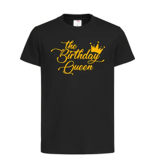 Дитяча футболка The birthday queen Чорний фото