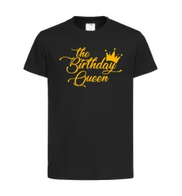 Детская футболка The birthday queen Черный фото