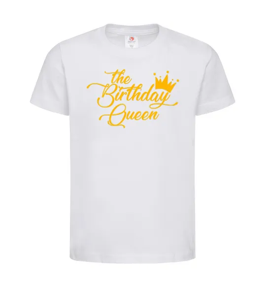 Дитяча футболка The birthday queen Білий фото