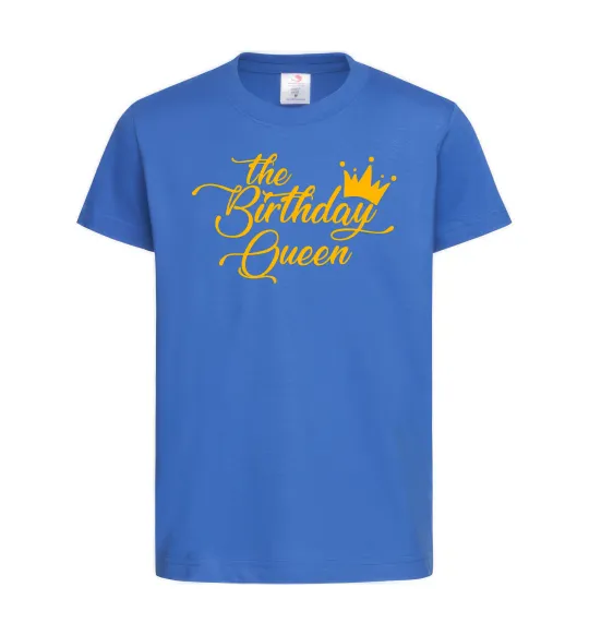 Дитяча футболка The birthday queen Яскраво-синій фото