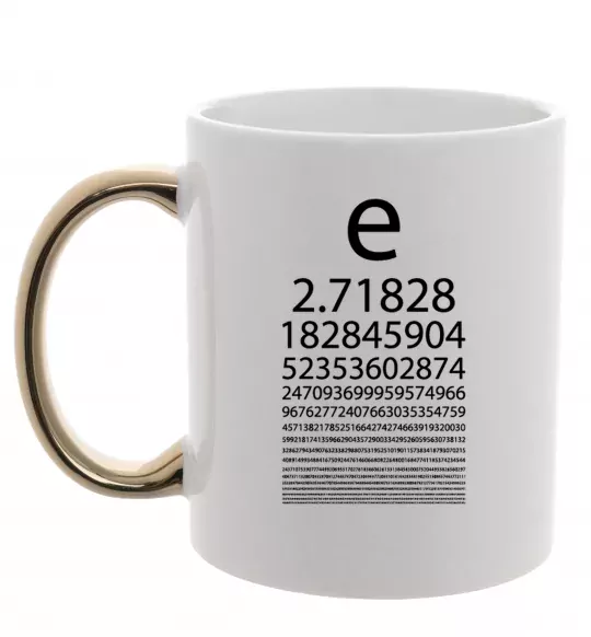 Чашка з кольоровою ручкою Е константа Золото фото