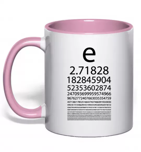 Чашка з кольоровою ручкою Е константа Ніжно рожевий фото