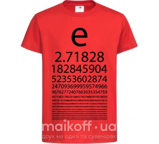 Детская футболка Е константа Красный фото