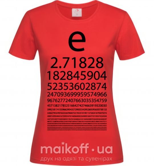 Женская футболка Е константа Красный фото