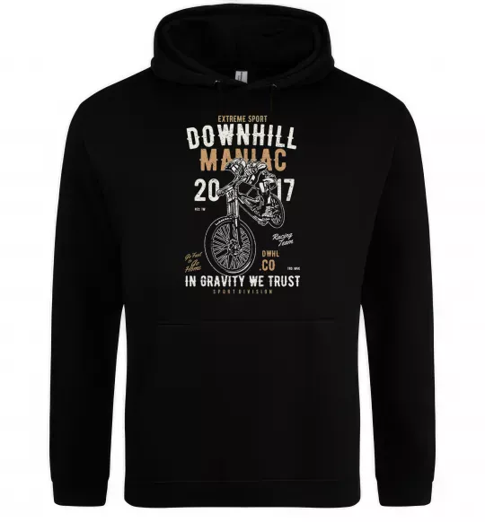 Чоловіча толстовка (худі) Downhill Maniac Чорний фото
