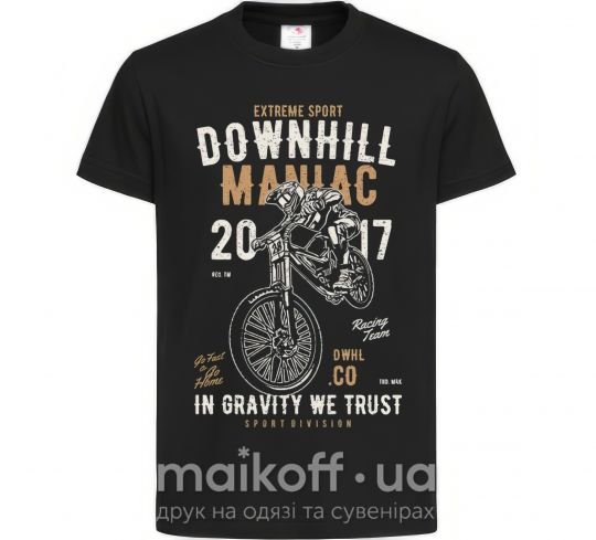 Дитяча футболка Downhill Maniac Чорний фото