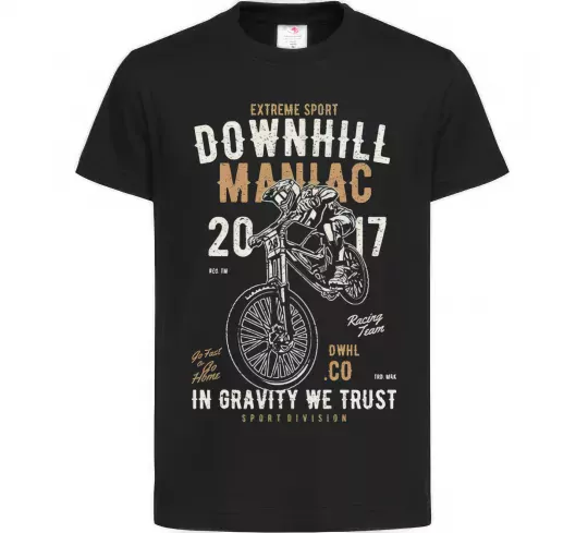 Дитяча футболка Downhill Maniac Чорний фото