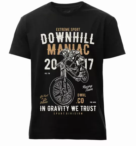 Чоловіча преміум футболка Downhill Maniac Чорний фото