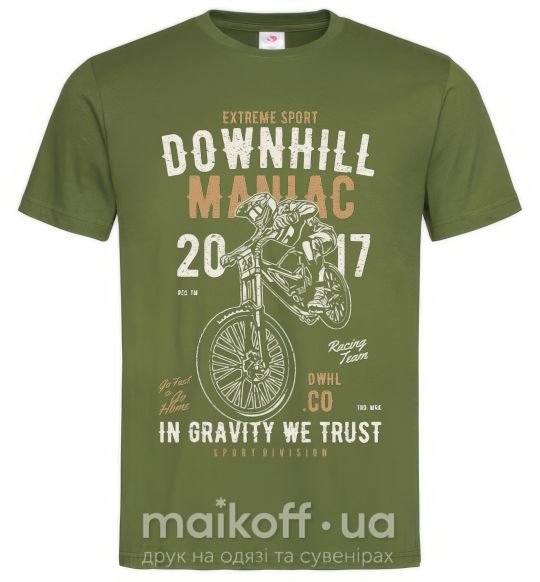 Чоловіча футболка Downhill Maniac Оливковий фото
