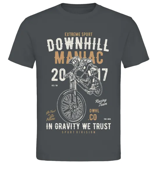 Чоловіча футболка Downhill Maniac Графіт фото