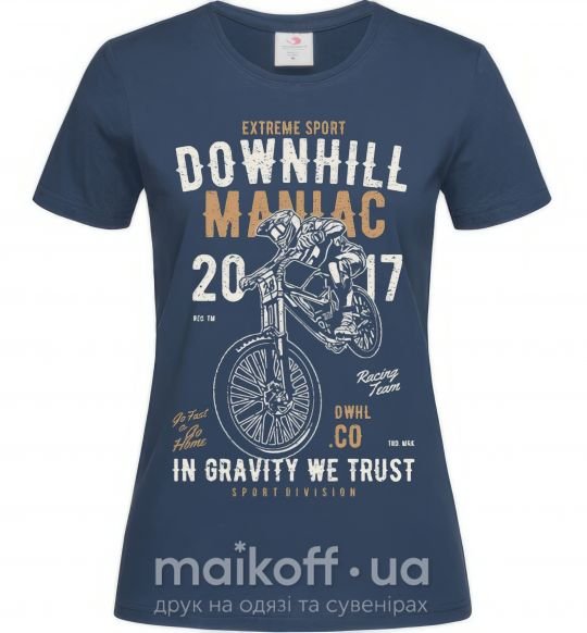 Жіноча футболка Downhill Maniac Темно-синій фото