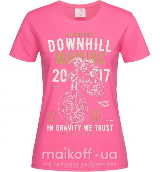 Жіноча футболка Downhill Maniac Яскраво-рожевий фото
