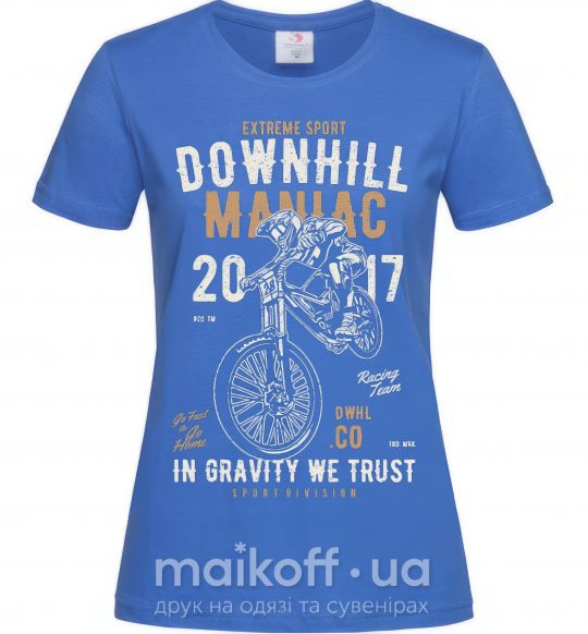 Жіноча футболка Downhill Maniac Яскраво-синій фото