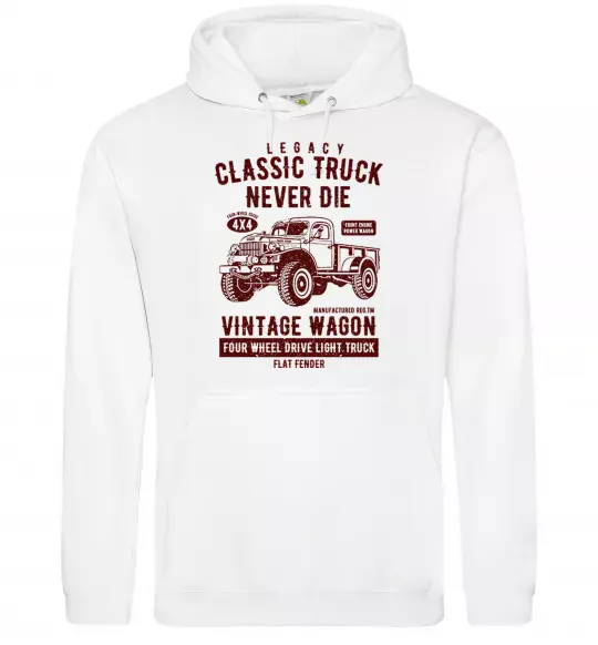 Мужская толстовка (худи) Classic Truck Белый фото