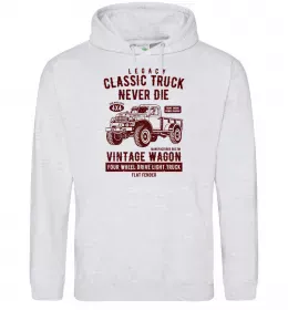 Мужская толстовка (худи) Classic Truck Серый меланж фото