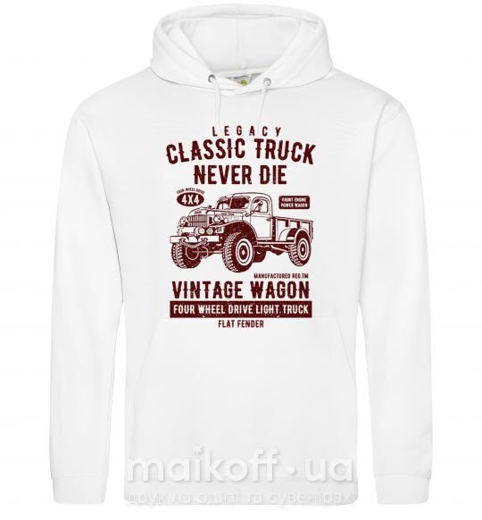 Чоловіча толстовка (худі) Classic Truck Білий фото