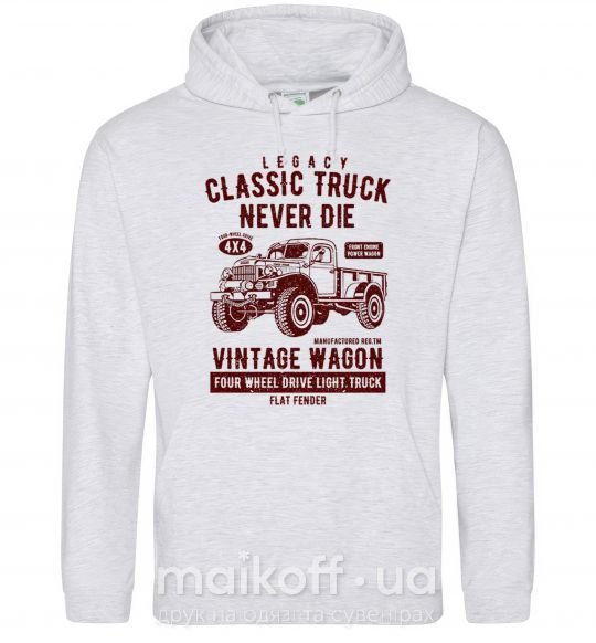 Мужская толстовка (худи) Classic Truck Серый меланж фото