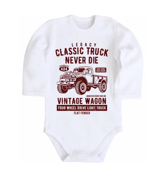 Дитячий бодік Classic Truck Білий фото
