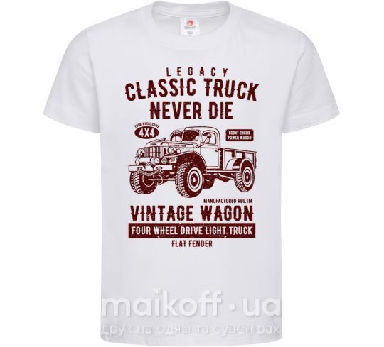 Дитяча футболка Classic Truck Білий фото