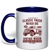 Чашка з кольоровою ручкою Classic Truck Глибокий темно-синій фото