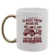 Чашка з кольоровою ручкою Classic Truck Золото фото