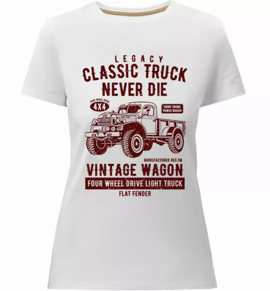 Жіноча преміум футболка Classic Truck Білий фото