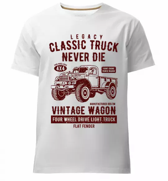 Чоловіча преміум футболка Classic Truck Білий фото