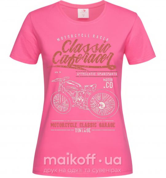 Жіноча футболка Classic Caferacer Яскраво-рожевий фото