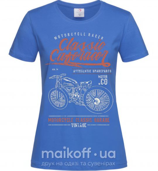 Жіноча футболка Classic Caferacer Яскраво-синій фото