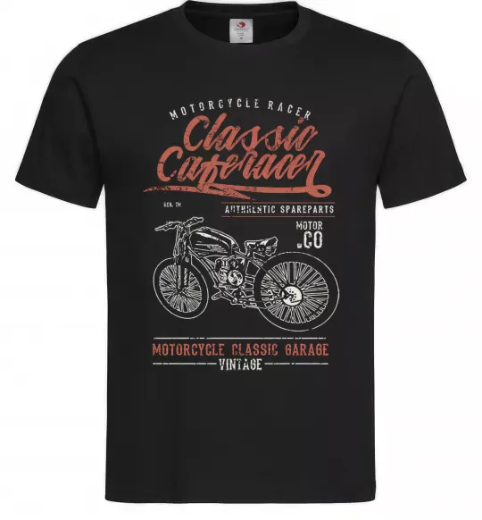 Чоловіча футболка Classic Caferacer Чорний фото