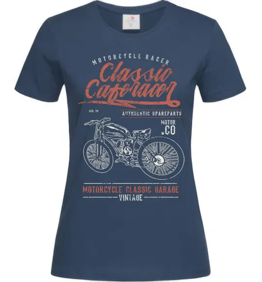 Жіноча футболка Classic Caferacer Темно-синій фото