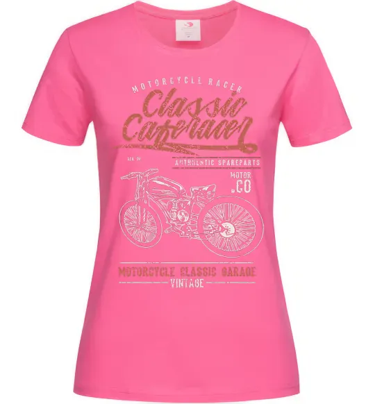 Жіноча футболка Classic Caferacer Яскраво-рожевий фото