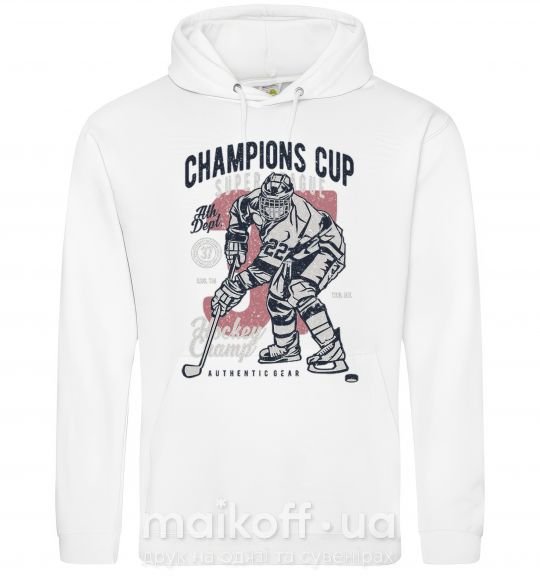 Мужская толстовка (худи) Champions Cup Hockey Белый фото