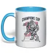 Чашка з кольоровою ручкою Champions Cup Hockey Блакитний фото