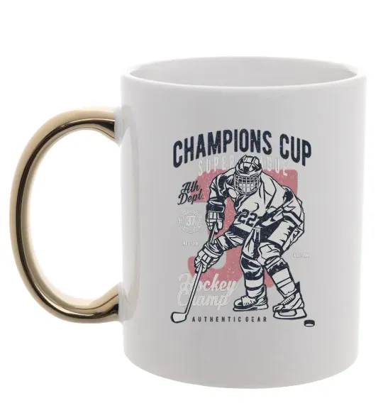 Чашка з кольоровою ручкою Champions Cup Hockey Золото фото