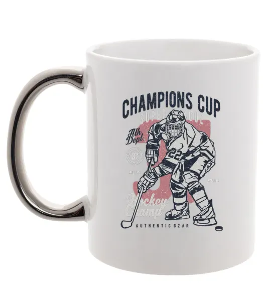 Чашка з кольоровою ручкою Champions Cup Hockey Срібло фото